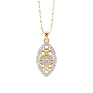 Minimal Leaf Diamond Pendant